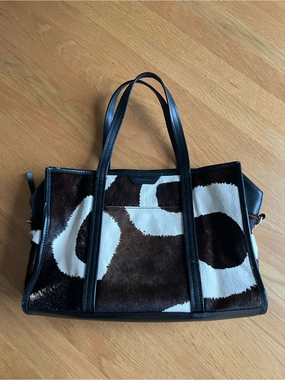 Steven Alan Pony hair/ Cowhide Black & White Tote Bag